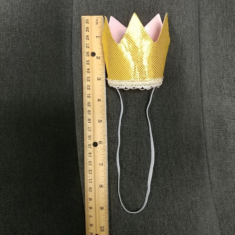 Gold Glitter Crown Headband Baby Toddler Princess Queen Birthday - Picture 5 of 8